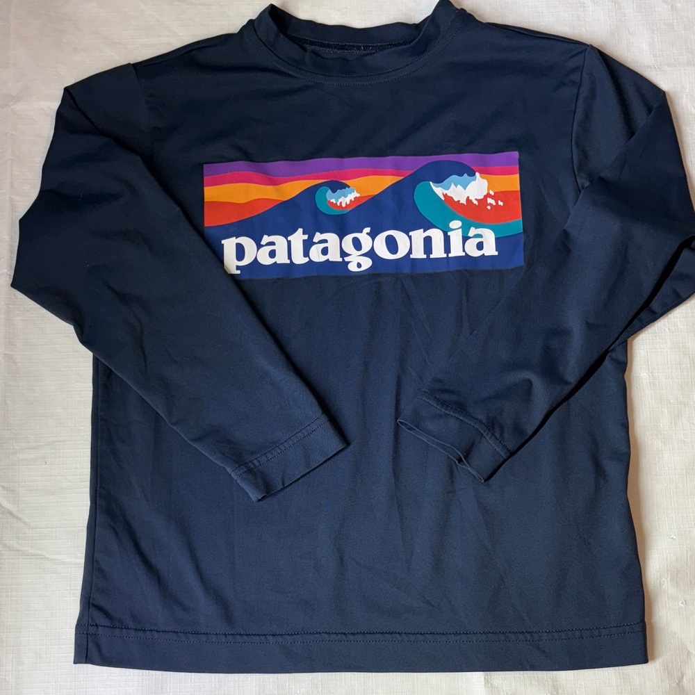 Patagonia kids Dark Blue Long Sleeve Tee